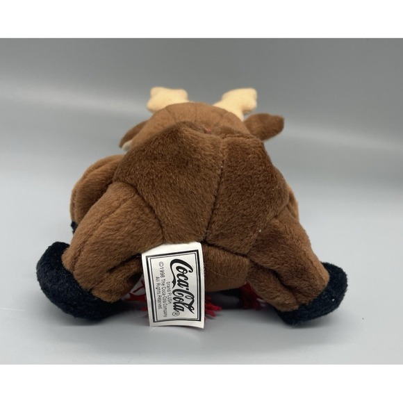 1998 Coca Cola Brand Moose Plush Stuffed Animal Collectible 6" - Picture 4 of 7
